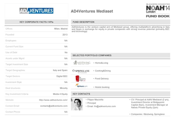 NOAH 2014 Fund Book: Venture Capital - Page 8