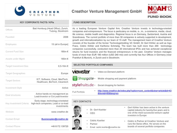 NOAH 2014 Fund Book: Venture Capital - Page 23