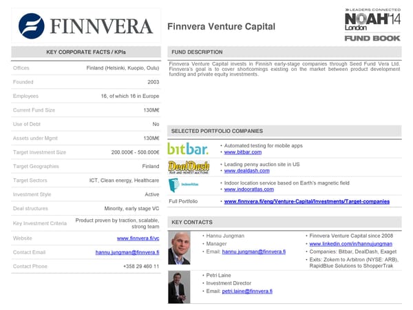 NOAH 2014 Fund Book: Venture Capital - Page 31