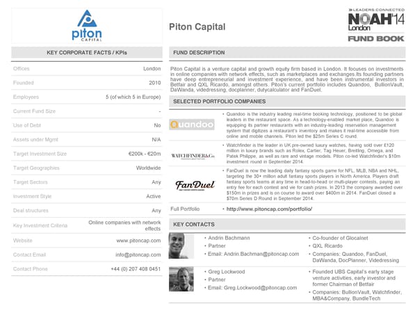 NOAH 2014 Fund Book: Venture Capital - Page 73