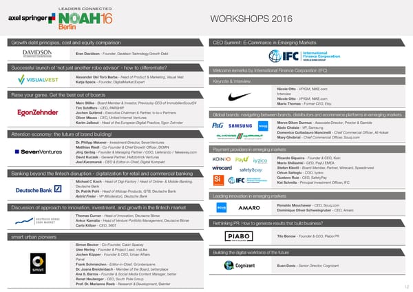 NOAH 2016 London Overview - Page 13