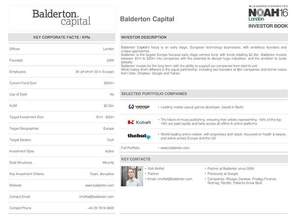 NOAH 2016 London Investor Book - Page 17