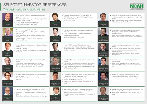 NOAH Advisors Overview - Page 13