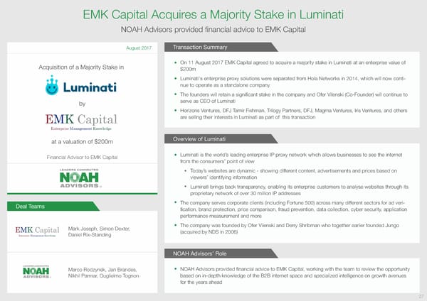 NOAH Advisors Overview - Page 27