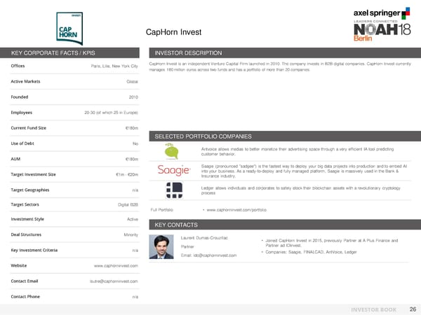 NOAH Berlin 2018 - Investor Book - Page 27