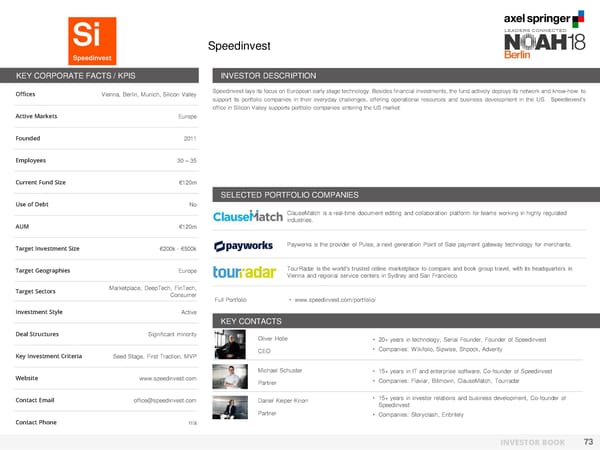 NOAH Berlin 2018 - Investor Book - Page 74