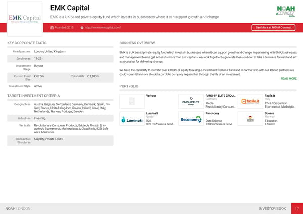 NOAH19 London Investor Book - Page 20